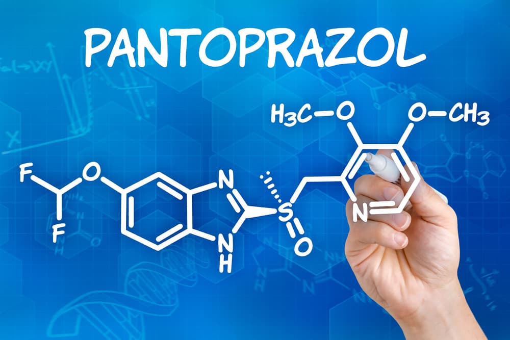wzór chemiczny pantoprazolu, substancji czynnej leku Nolpaza Control